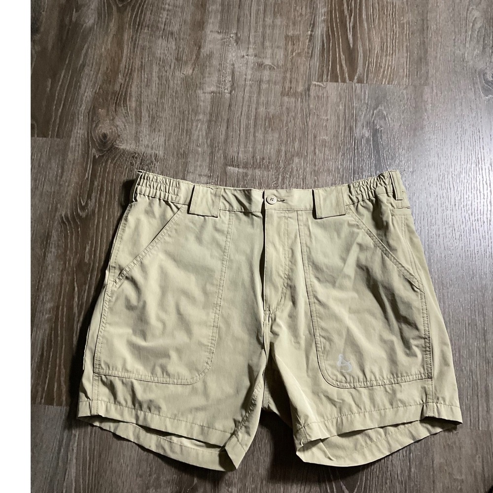 Hook & Tackle Men's Khaki Fishing Shorts  Size 36‎ Performance Cargo Pocket